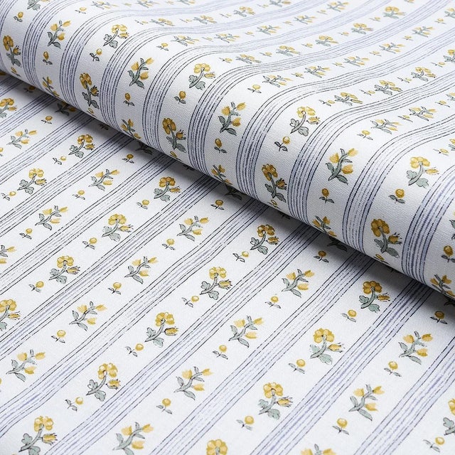 Schumacher Schumacher Cabanon Stripe Fabric in Jaune For Sale - Image 4 of 5