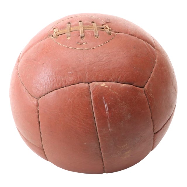 Vintage Leather Medicine Ball For Sale