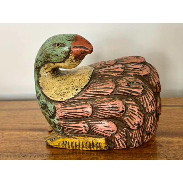 1990s 1990s Folk Art Wood Carving of a Bird For Sale - Image 5 of 6