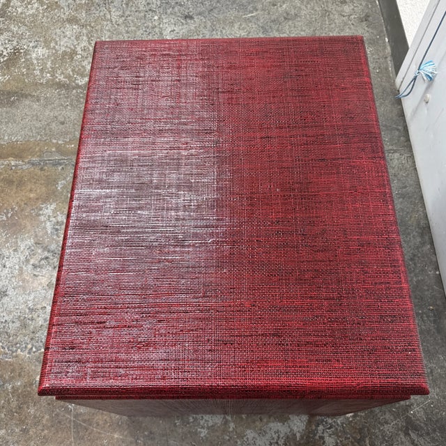 Harrison Van Horn Vintage Two Drawer Burlap Chest For Sale In San Francisco - Image 6 of 12