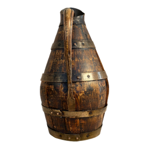 Antique French Oak Wine Jug Circa 1900