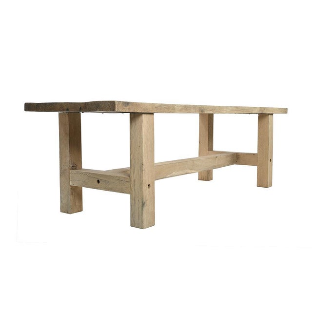 Farm Table in Raw Oak For Sale - Image 3 of 7