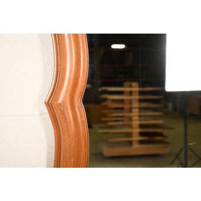 1950s Romweber Style French Provincial Louis XV Carved Fruitwood Wall Mirror, 1950s For Sale - Image 5 of 10