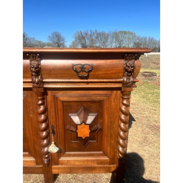 19th Century French Renaissance Solid Walnut Sideboard / Buffet For Sale - Image 15 of 18