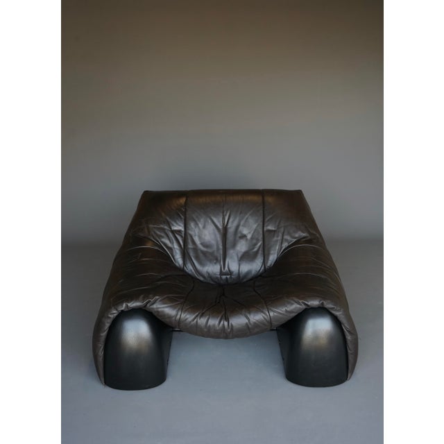 Amak Lounge Chair in Brown Leather by Annie Hieronimus for Cinna, 1980s For Sale - Image 9 of 18