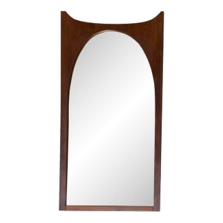 Broyhill Brasilia Style Mid-Century Arch Mirror – Sculpted Walnut 21.5" X 42.5" For Sale