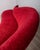 Metal Large Vintage Curved Sofa in Red Velvet, 1950s For Sale - Image 7 of 16