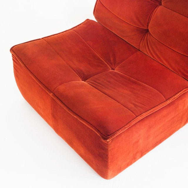 1980s Vintage Velvet Lounge Chair from Ligne Roset, France, 1980s For Sale - Image 5 of 13