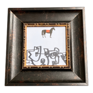 Contemporary Original Wayne Cunningham Abstract Ink Drawing Framed