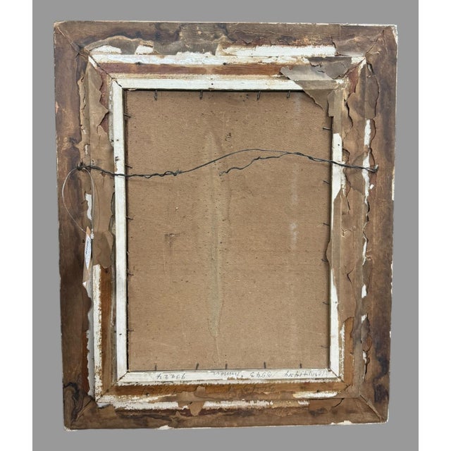 Antique Impressionistic Italian Scenic Landscape Street Scene Oil Painting on Board Circa 1900, Framed For Sale - Image 11 of 11