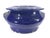Asian Signed Cobalt Blue Ceramic Bowl Pot Planter Lion Heads For Sale - Image 4 of 9