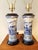 Late 20th Century Asian Brush Pot Blue and White Lamps - a Pair For Sale - Image 10 of 11