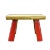 Raw Wood Top Finish Rede Legs Rectangular Short Stool Table For Sale