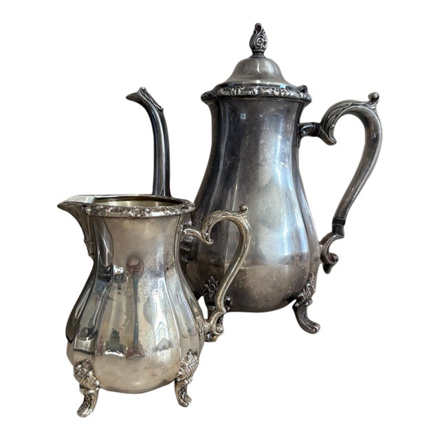1960s American International Silver "Countess" Coffee and Creamer Set For Sale