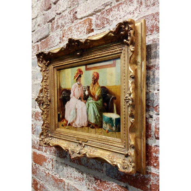 Black Harry Roseland -The Fortune Teller Reading the Tea Leaves-Oil Painting For Sale - Image 8 of 13