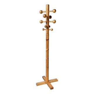 Freestanding Coat Rack in Pine from Les Arcs, 1970s For Sale