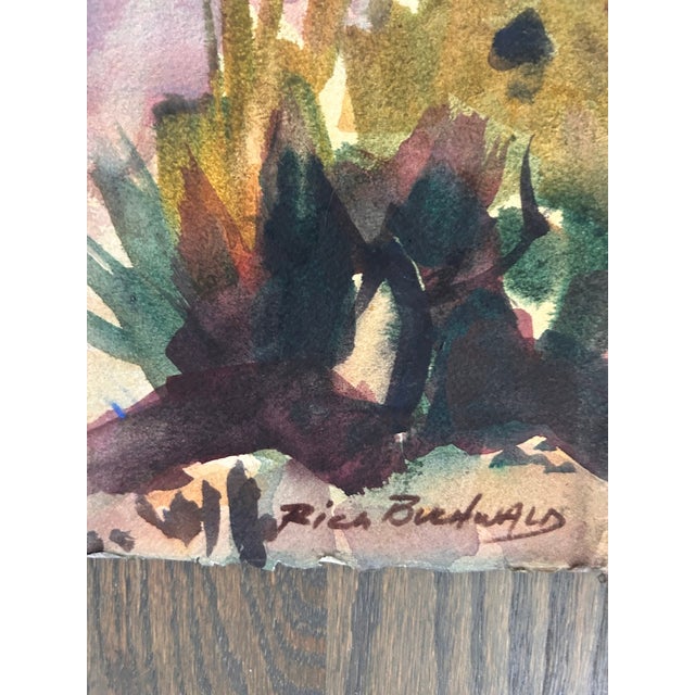 Large Signed California Impressionist Watercolor Seascape For Sale - Image 4 of 4