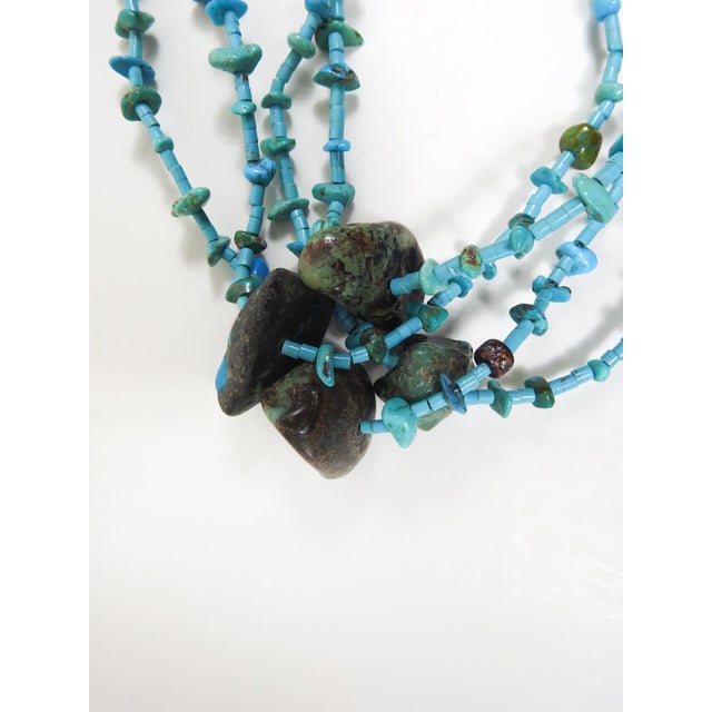 Gemstone Contemporary Turquoise Hieshi Beaded Multi Strand Necklace For Sale - Image 7 of 7