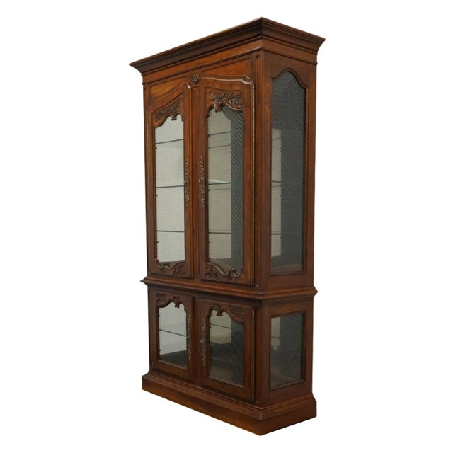 DREXEL HERITAGE Brittany Collection Solid Cherry Country French 62" Listed Display Curio Cabinet 322-438-6 107.74" High...