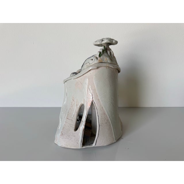 Green 1980s Vintage Handmade Sculptural Abstract Landscape Art Pottery For Sale - Image 8 of 11