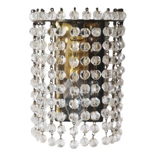 Brass Wall Lamp with Crystal Beads from Bakalowits & Söhne, Austria, 1960s For Sale
