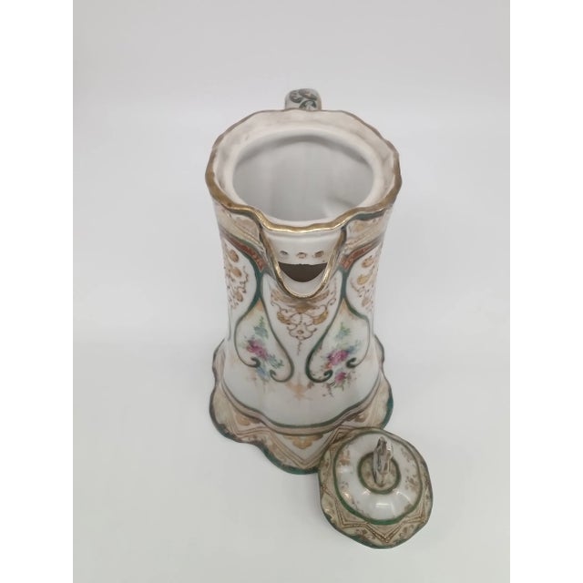 Antique Hand Painted Japanese Tea/Chocolate Pot For Sale - Image 6 of 10