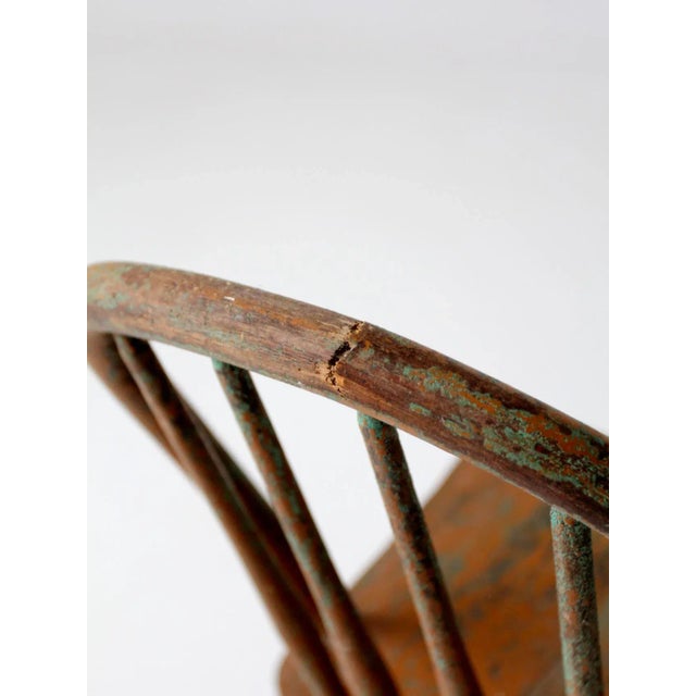 Paint Vintage Children's Spindle Back Chair For Sale - Image 7 of 9
