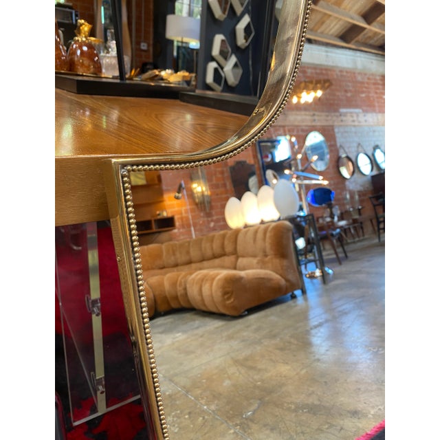 1970 Mid-Century Italian Brass Wall Mirror For Sale In Los Angeles - Image 6 of 7
