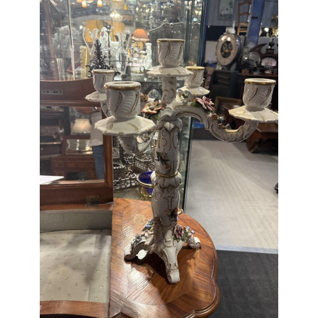 Vienna Porcelain Four-Branch Candlestick For Sale - Image 5 of 7