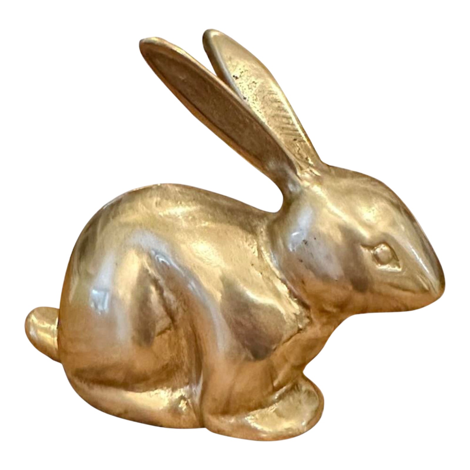 Vintage Brass Bunny / Rabbit Paperweight / Paper Weight Object | Chairish