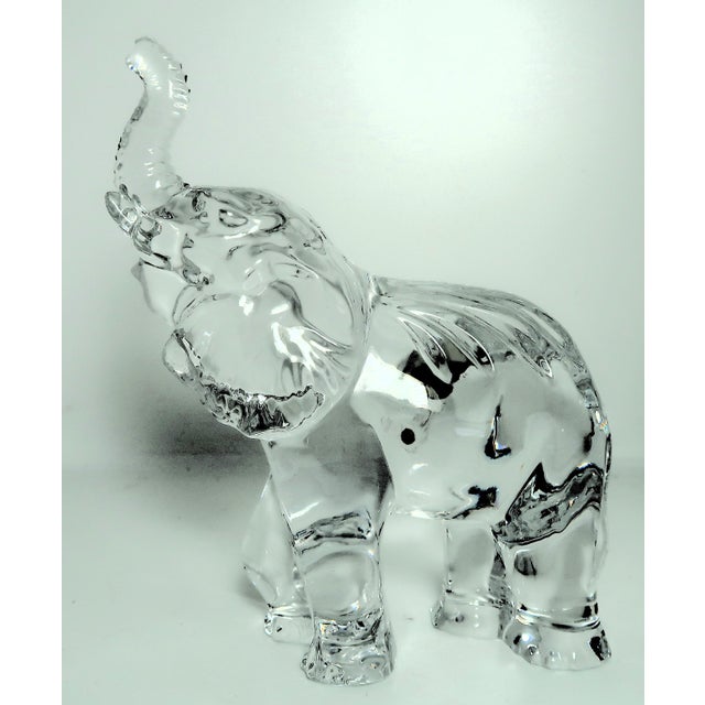 Oggetti Oggetti (Murano, Italy) Fine Crystal Very Large Imposing Solid Glass Elephant Sculpture - 11 1/2 Inches Tall! For Sale - Image 4 of 10