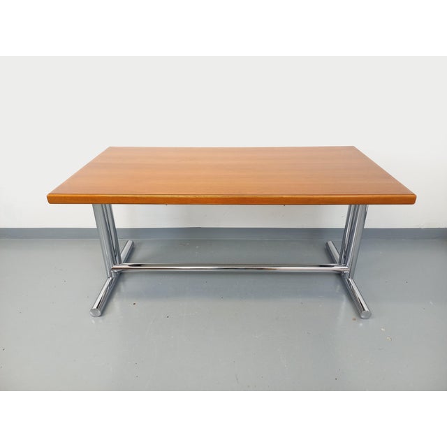 Vintage Desk in Walnut and Chrome Metal, 1970s For Sale - Image 15 of 18