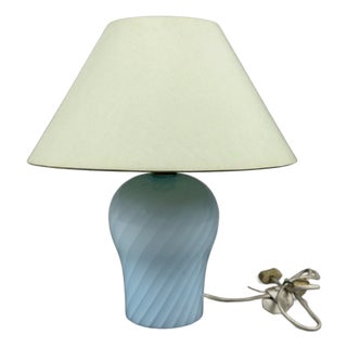 Blue Spiral Murano Glass Table Lamp from Davinci, 1970s For Sale