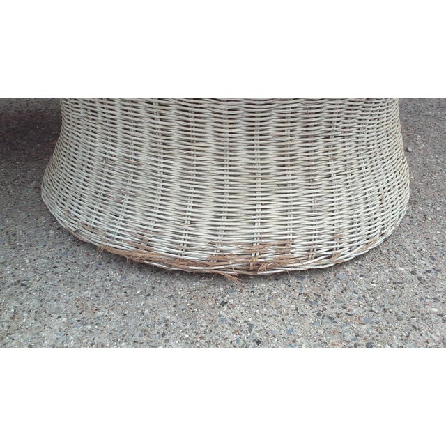 Wood Mid-Century Natural Wicker Pod Chairs - Pair For Sale - Image 7 of 7