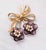 1950s Vintage 1950s Signed Napier Purple Glass & Faux-Pearls Floral Spray Brooch For Sale - Image 5 of 7