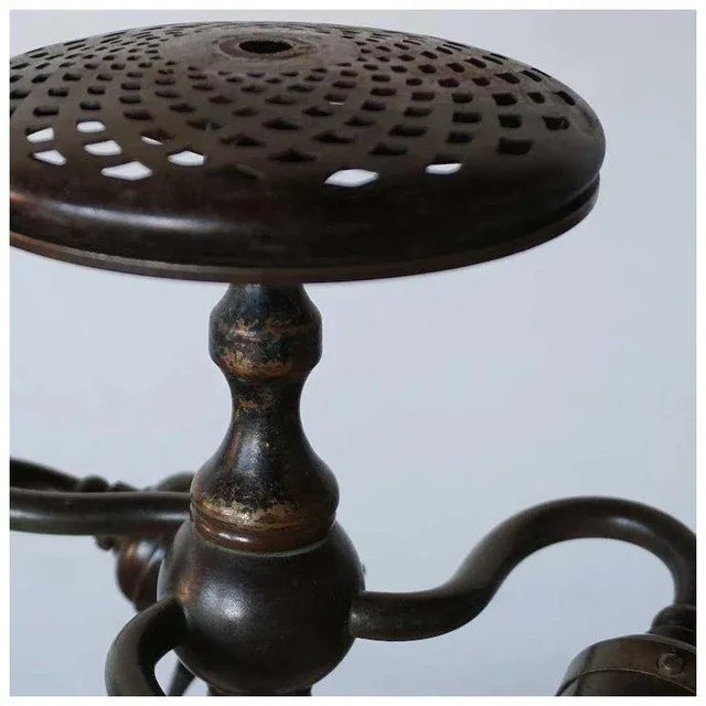 Metal American Tiffany Studios Bronze Root Leg Three-Light Table Lamp Base For Sale - Image 7 of 13