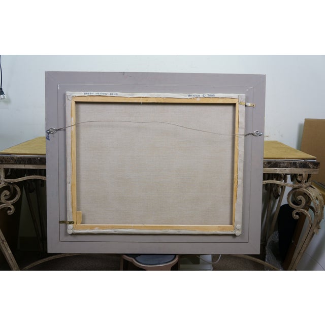 Lewis Bryden Green Meadow Bend Plein Air Landscape Oil Painting 38" For Sale - Image 9 of 14