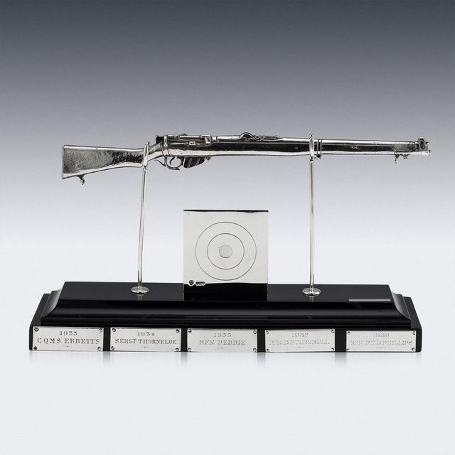 Antique English Silver Rifle Shooting Trophy, London, 1915 For Sale - Image 3 of 18