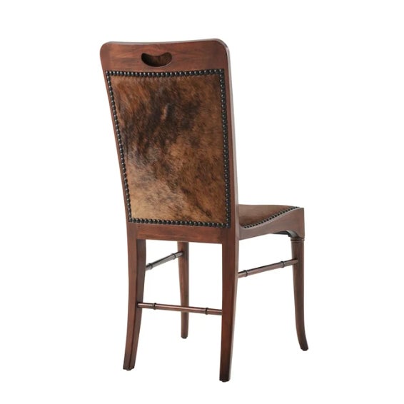 Mid-Century Modern Hair on Hide Side Chair For Sale - Image 3 of 4