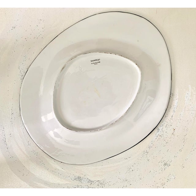 Rare handpainted Mid Century Modern black and white platter Great addition to a modern or minimalist decor. Us to serve...