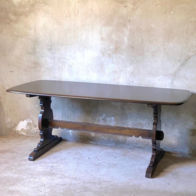 Wood Vintage Rustic Elm Table, 1960s For Sale - Image 7 of 7