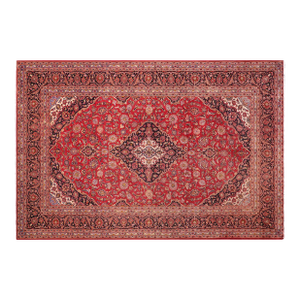 Vintage Hand-Knotted Wool Rug – 9.5 X 13.1 Red & Blue