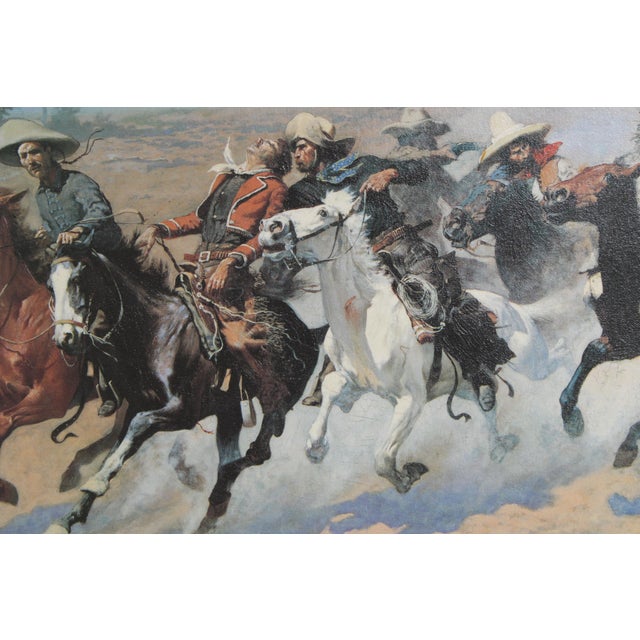 Frederick Remington Reproduction Oil Painting on Canvas For Sale - Image 10 of 17