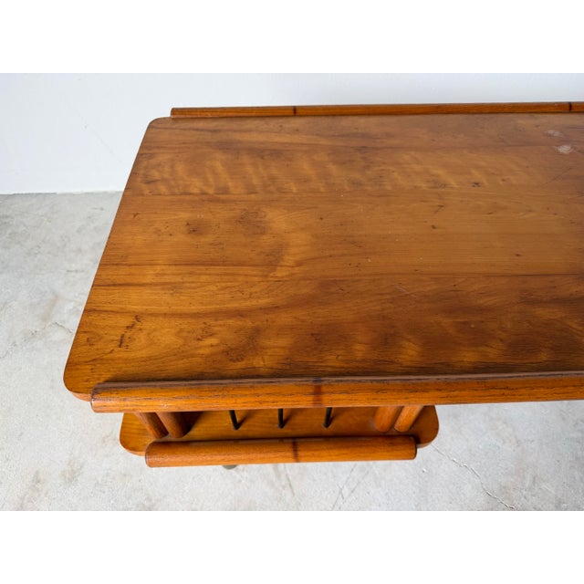 Wood 1970s Vintage Mid-Century Modern Two-Tier Wood Coffee Table With Magazine Rack For Sale - Image 7 of 15