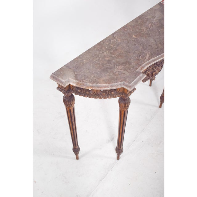 Portuguese Gilded Carving Side Table with Marble Top For Sale - Image 11 of 13