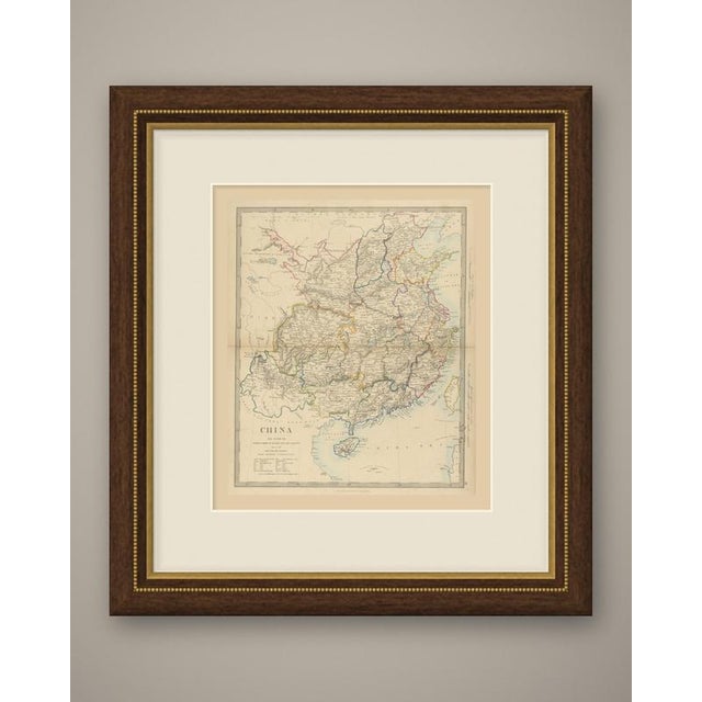 An original antique map of china, a steel engraving colored by hand in outline, with each province bounded in its own...