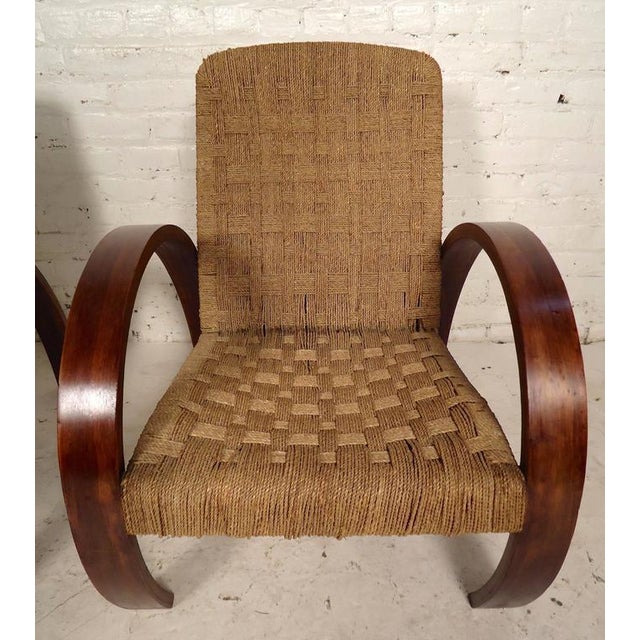 Textile Mid-Century Modern Rope Lounge Chairs in the Style of Bas Van Pelt For Sale - Image 7 of 12