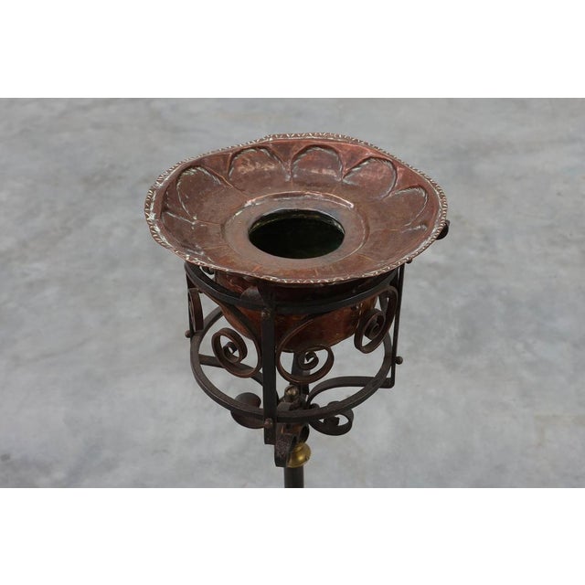 Metal Art Nouveau Planter in Metal and Copper, France, 1920s For Sale - Image 7 of 12
