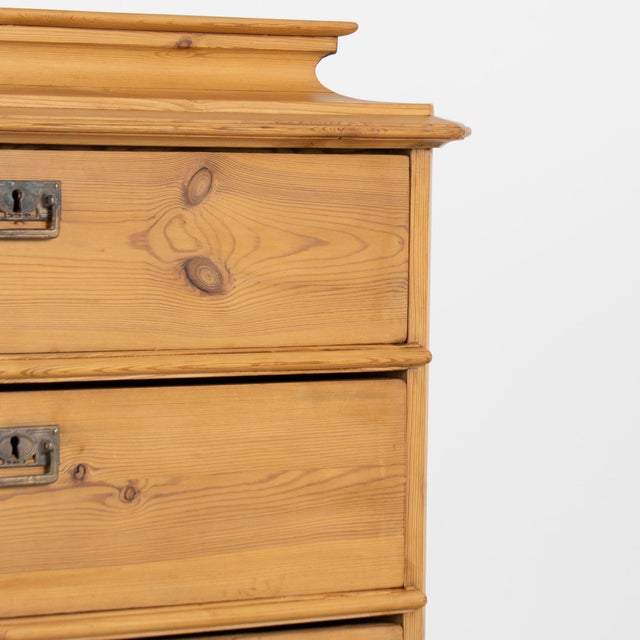 19th Century Danish Pine Tall Chest of Six Drawers Highboy For Sale - Image 6 of 12