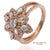 Gold 18k 750 Solid Rose Gold Floral Natural Diamond Ring, Size 7 For Sale - Image 8 of 13